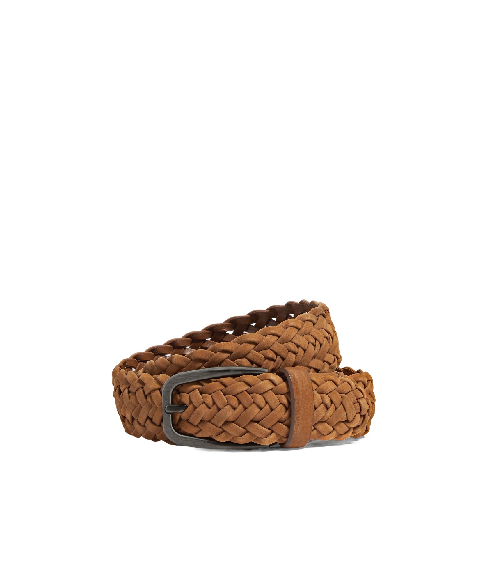 Zegna Dark Foliage Leather Belt In Brown