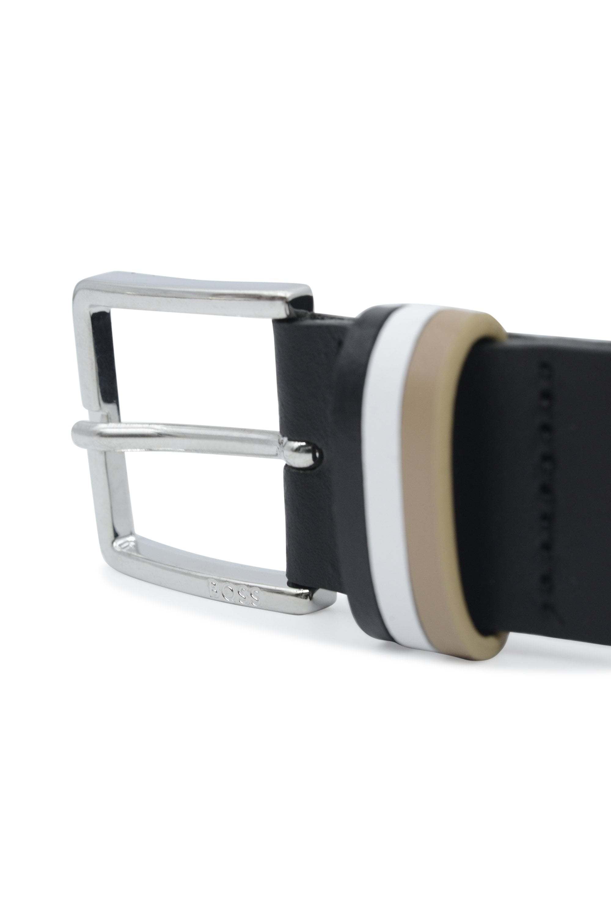 Hugo Boss Boss Ther Leather Loop Belt In Black