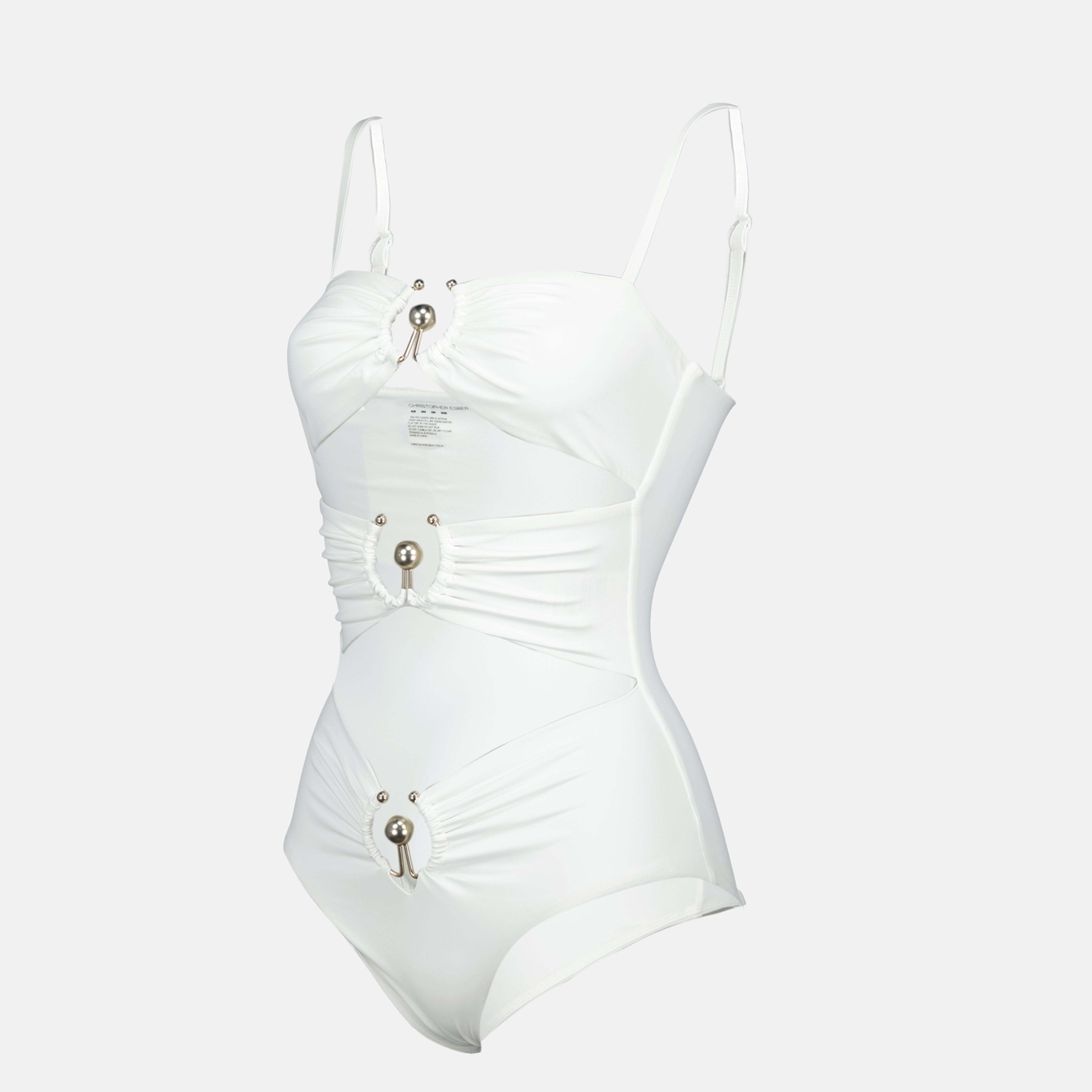 Christopher Esber Orbit Cutout One Piece Swimsuit In White