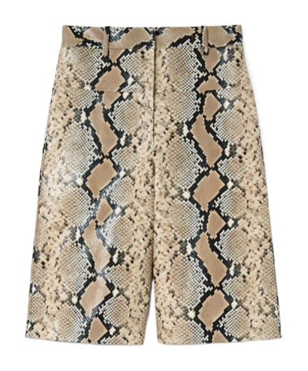 JIL SANDER PYTHON-EFFECT LEATHER BERMUDA SHORTS