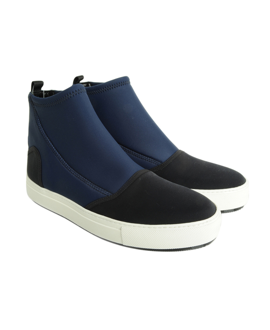 Marni Two-color Stitching And Ankle Boots In Blue