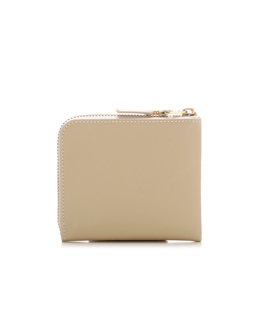Shop Comme Des Garçons Logo Zipper Wallet In Nude