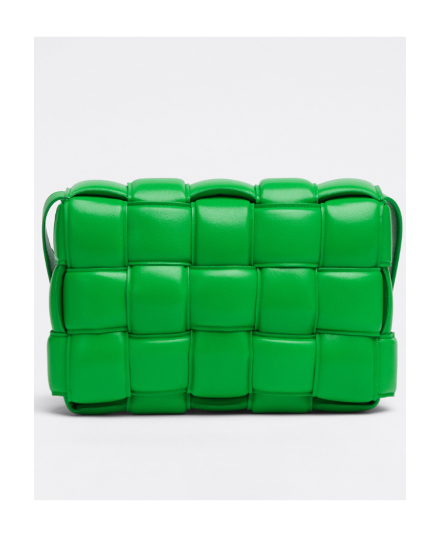 Bottega Veneta Cassette Padded Intrecciato Leather Shoulder Bag In Green