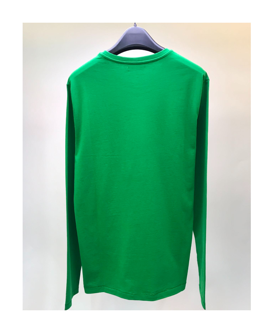 Iceberg T-shirt With Round Neck And Long Sleeves In Green