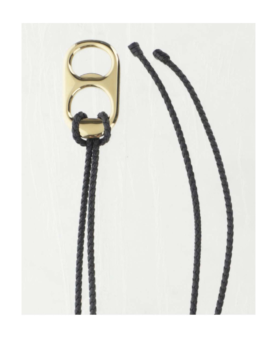 Bottega Veneta Logo Leather Strap In Black
