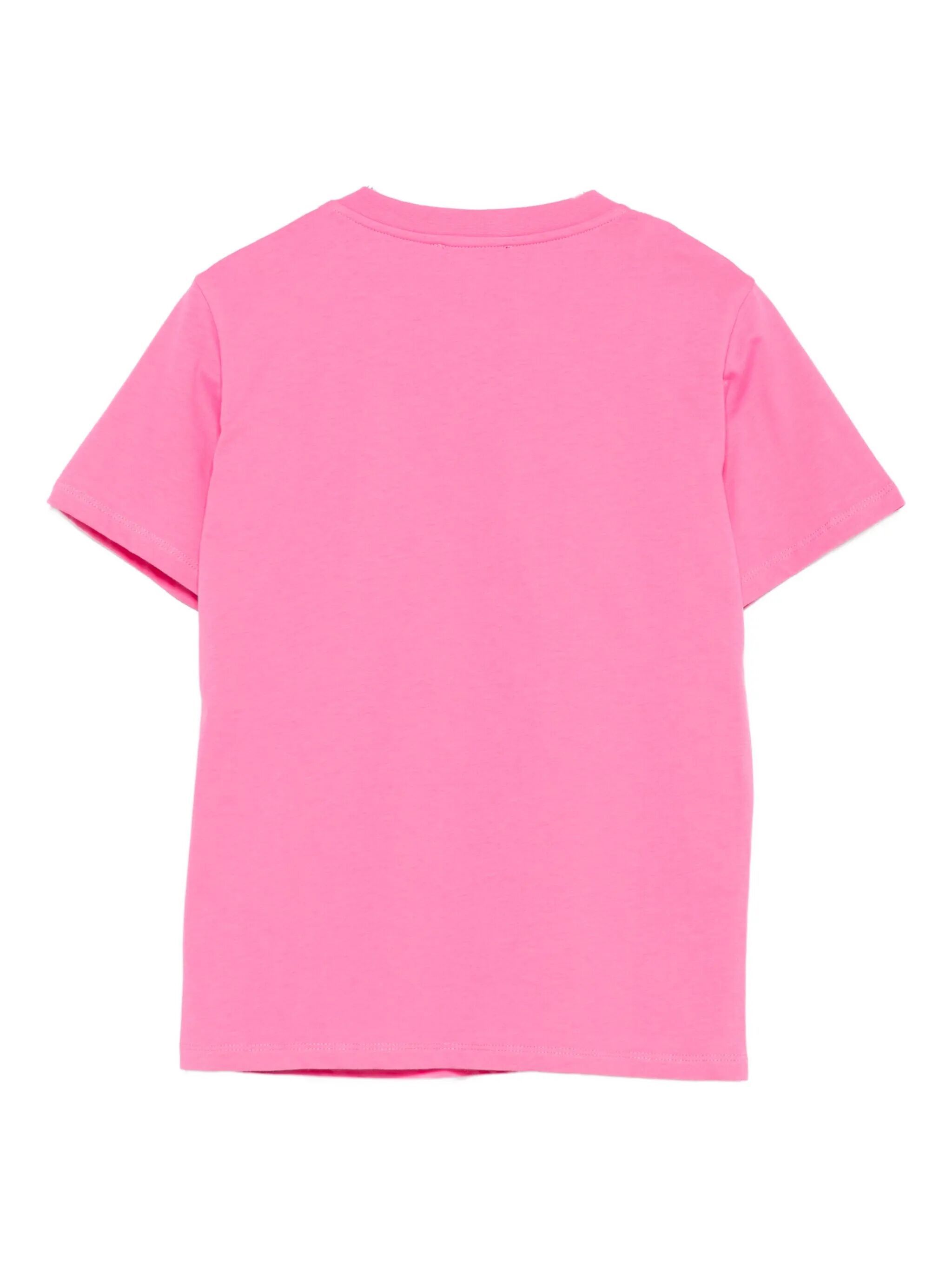 Balmain Embellished-button T-shirt In Pink