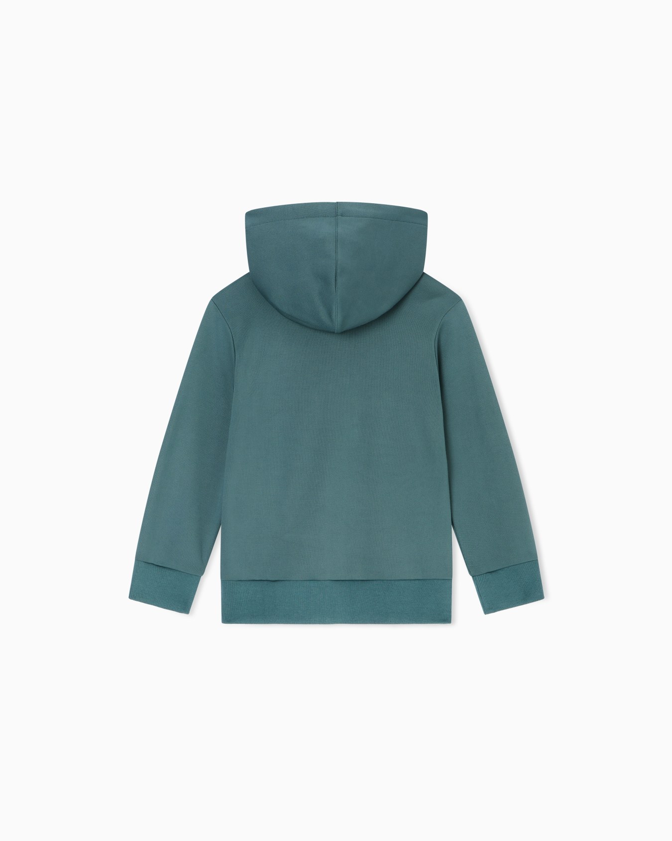Emporio Armani Hooded Logo-detail Zip-up Sweatshirt In Green