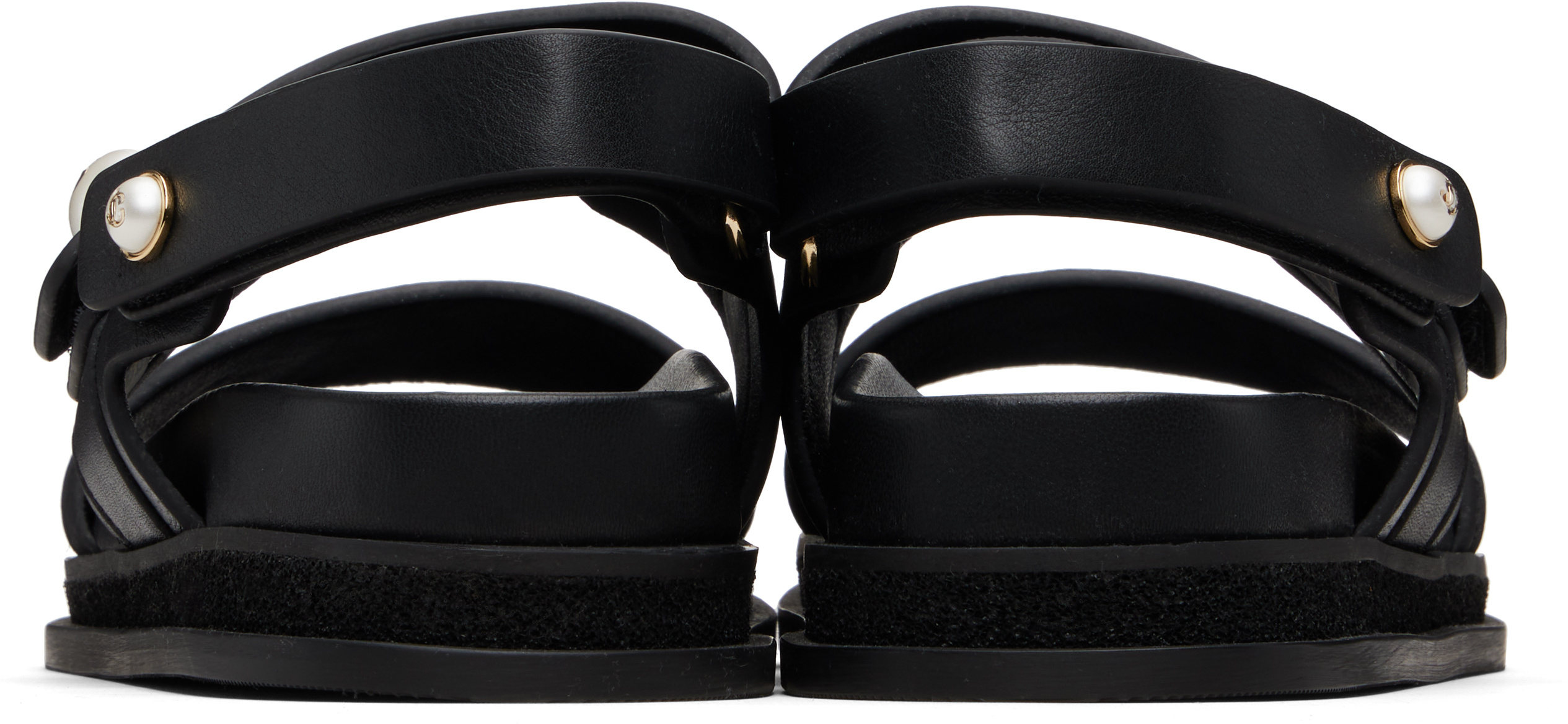 Jimmy Choo Fayence City Flat Sandals In Black