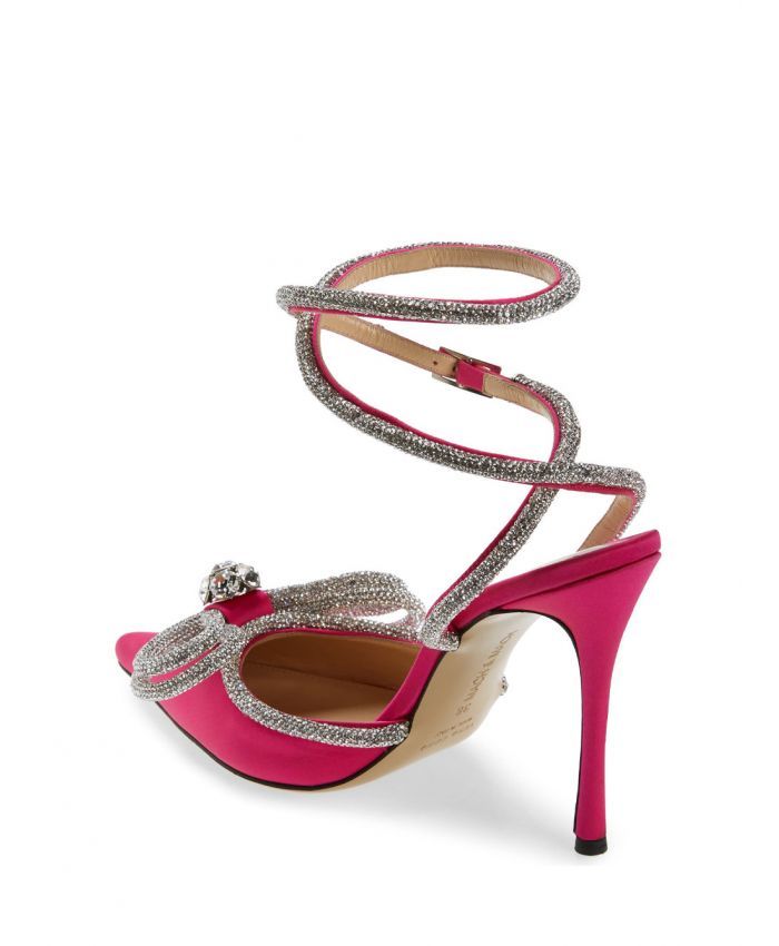 Mach&mach Double Bow 110mm Crystal-embellished Pumps In Pink
