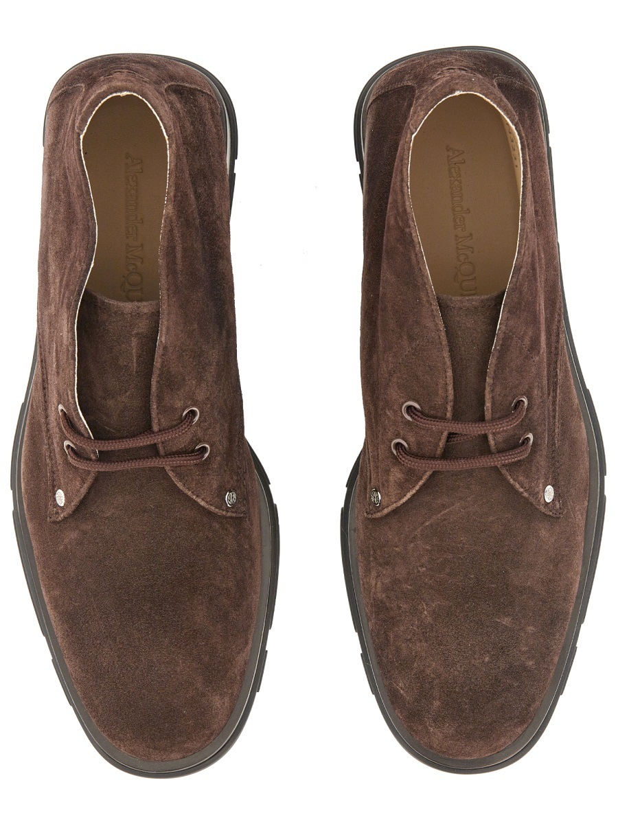 Alexander Mcqueen Men Suede Boot In Green