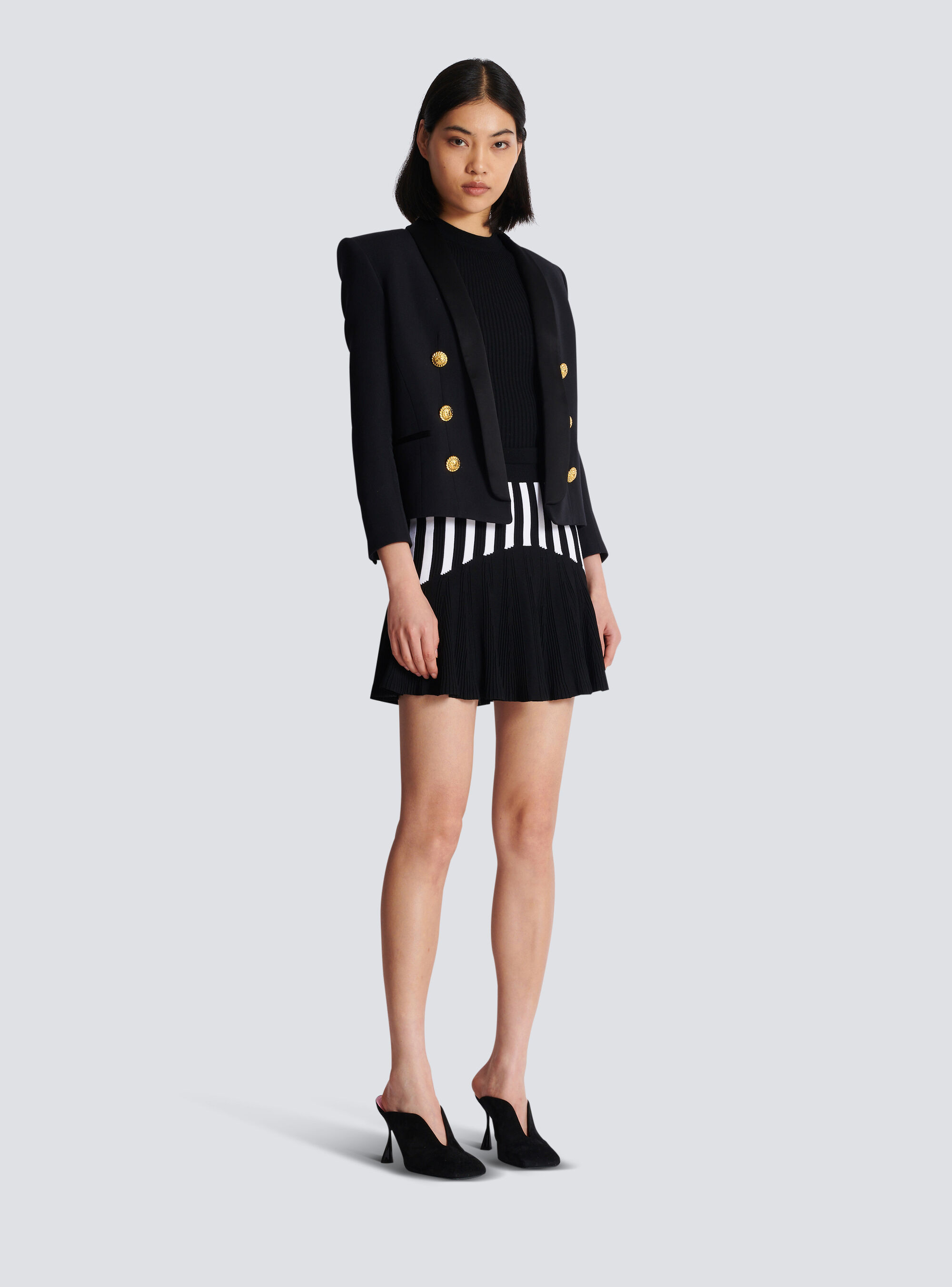 Balmain Boxy Wool Jacket In Black