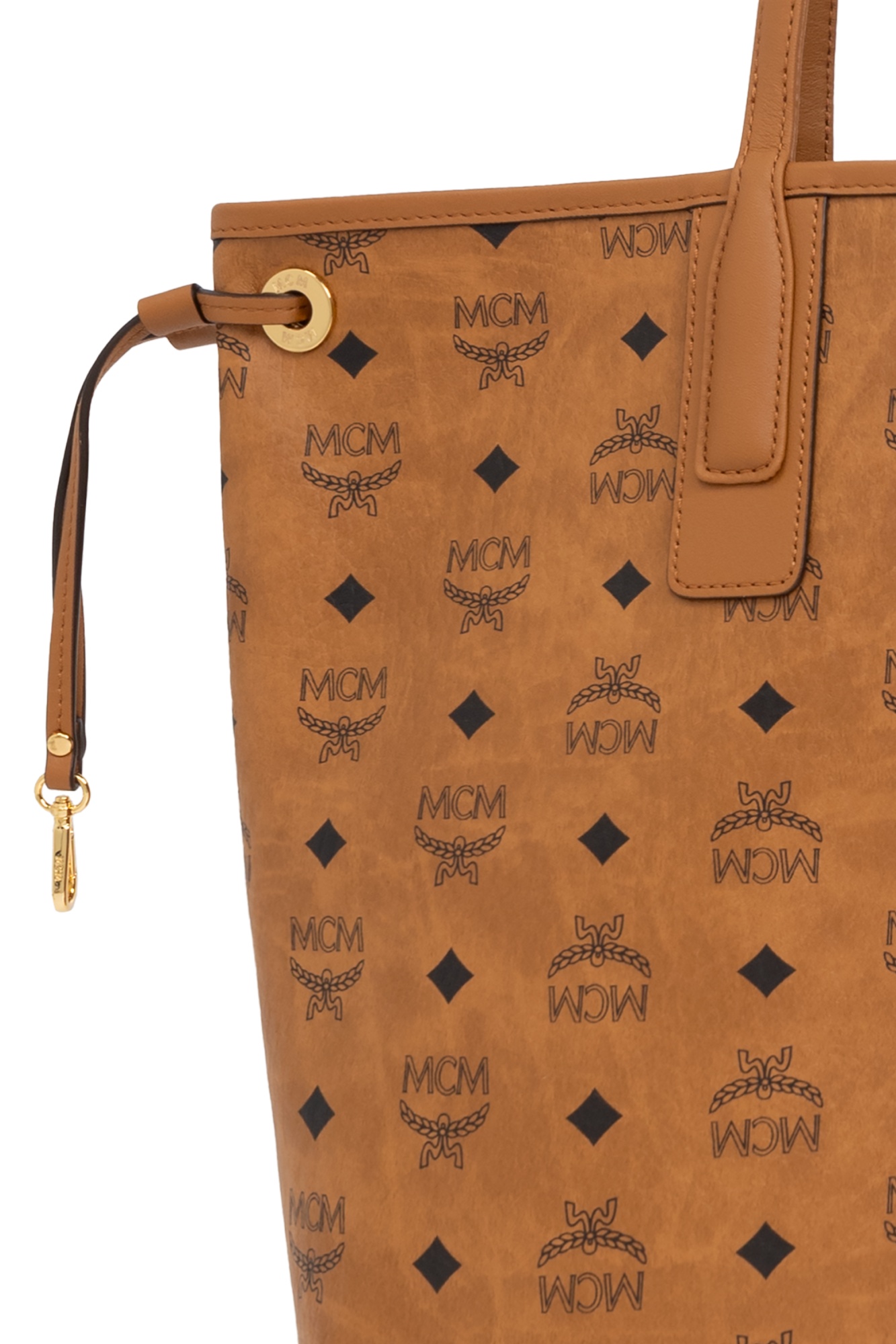 Mcm Printed Leather Medium Liz Shopping Bag In Brown