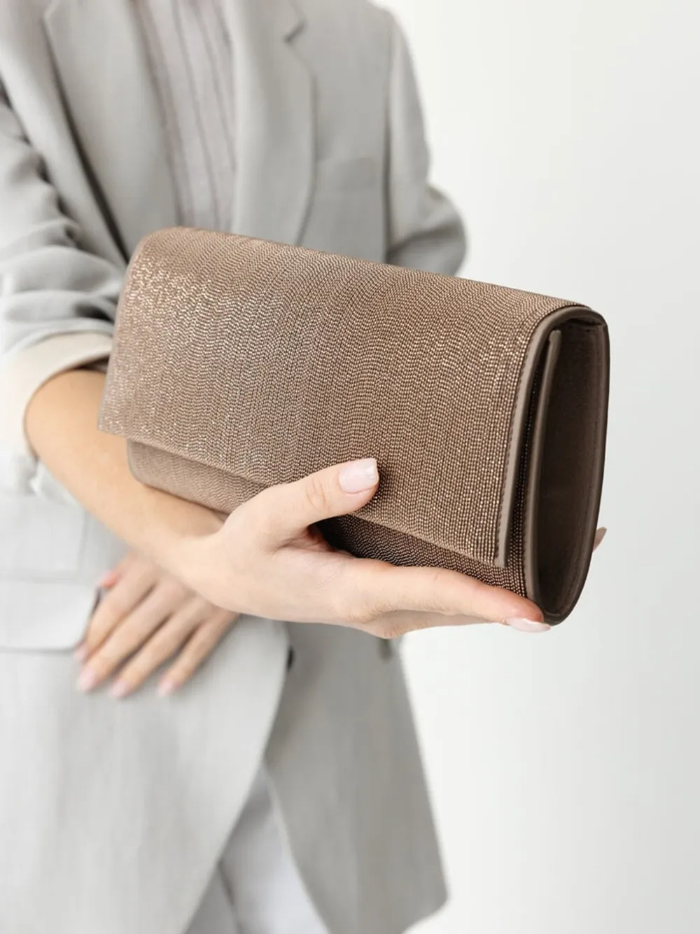 Shop Brunello Cucinelli Precious Clutch Bag In Brown
