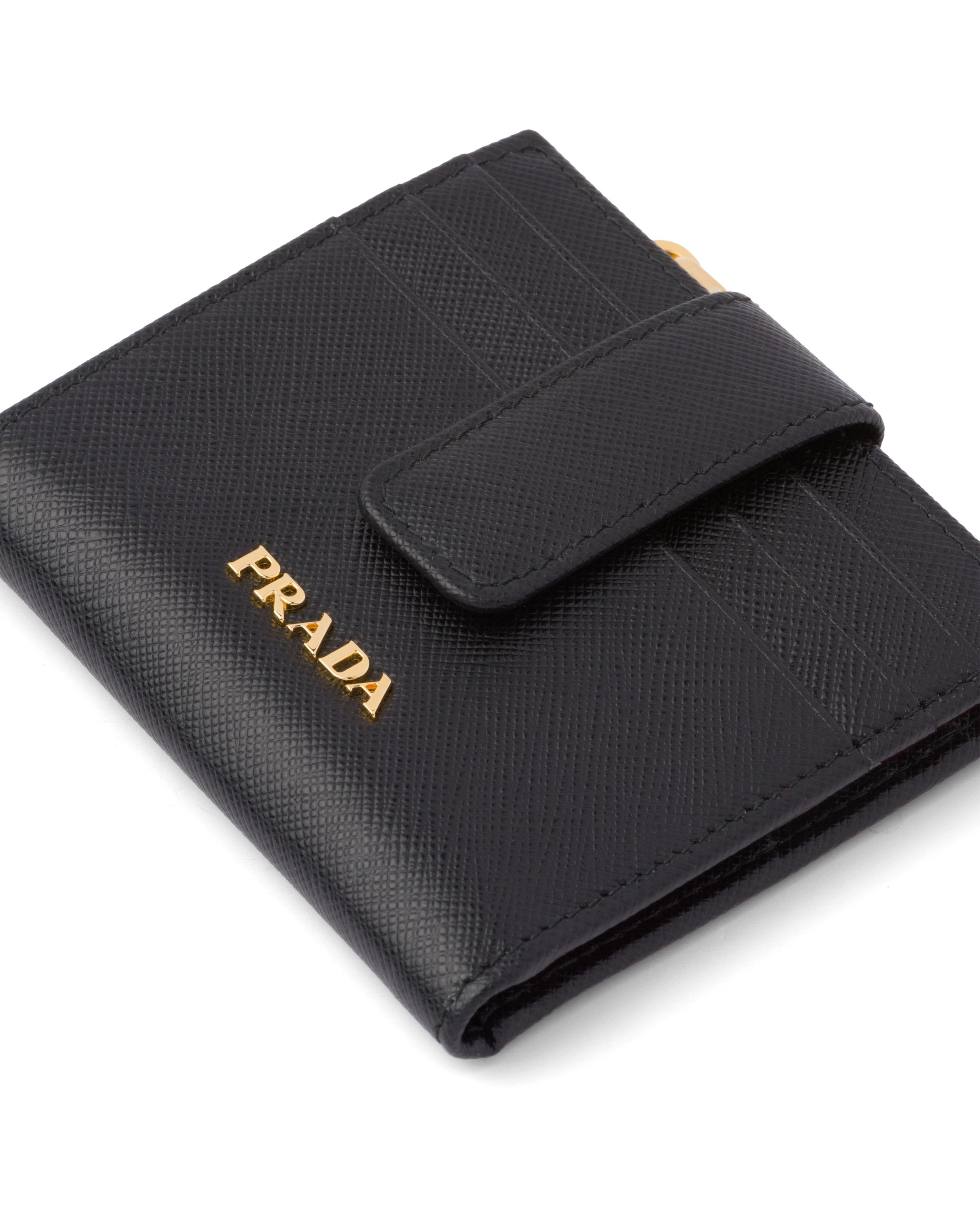 Prada Small Saffiano Wallet In Black