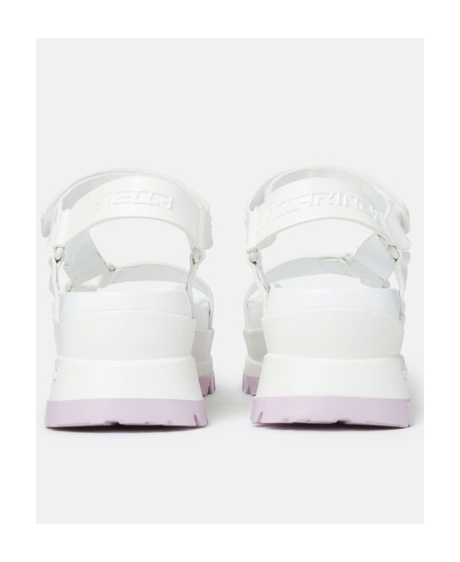 Shop Stella Mccartney Trace Touch-strap Sandals In White