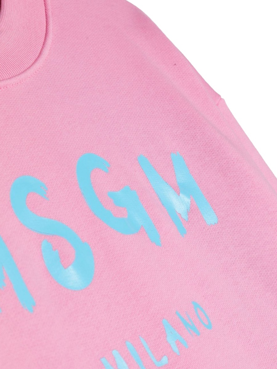 Msgm Crew Neck Sweatshirt In Pink