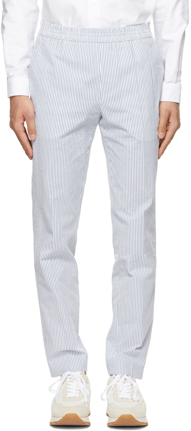 Harmony Paris Striped Casual Pants In Gray