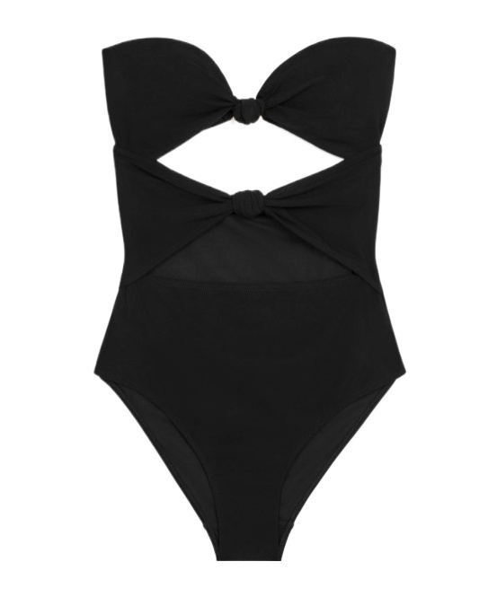 CELINE TRIOMPHE SWIMSUIT WITH BOWS IN MATTE JERSEY