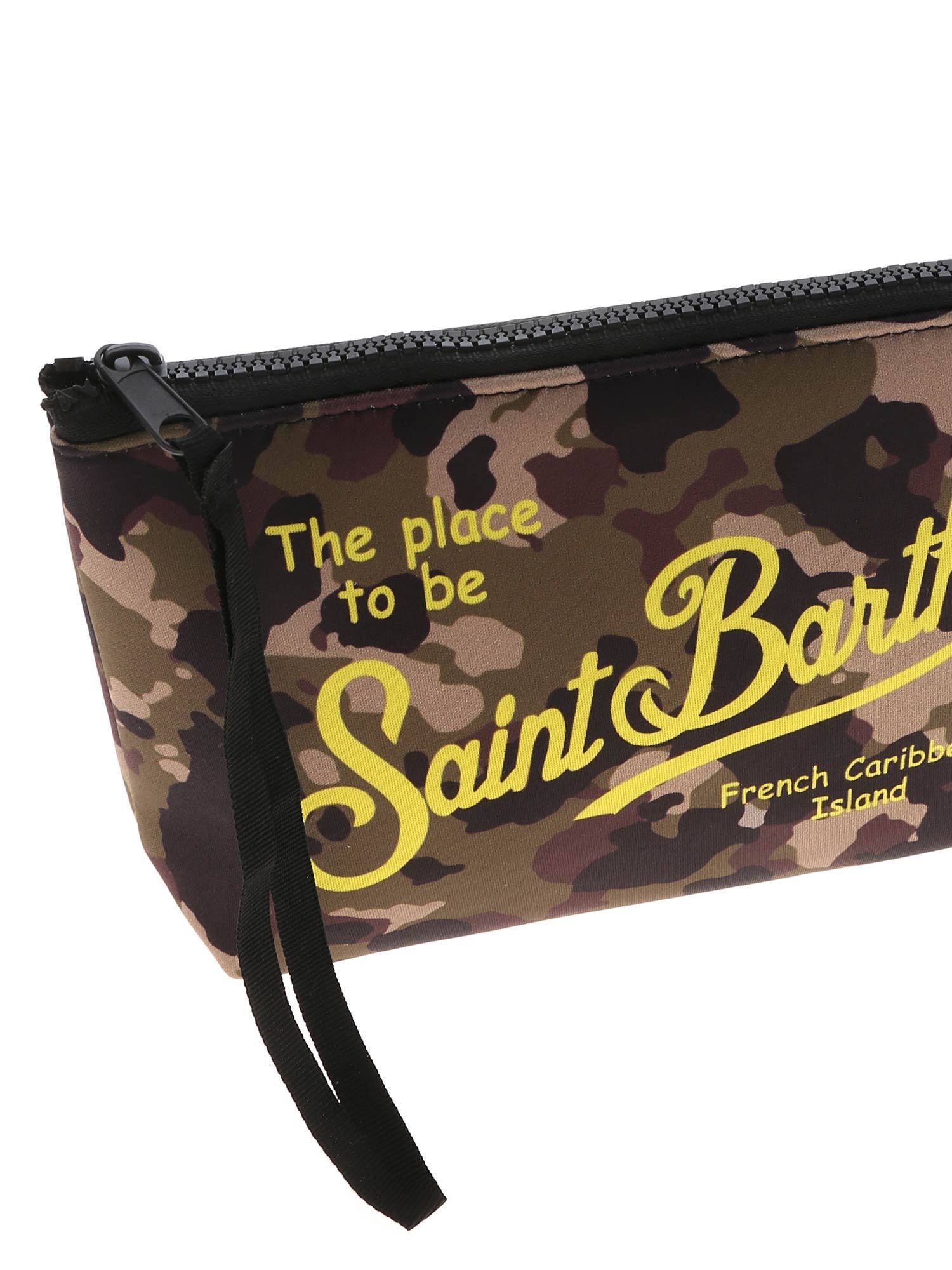 Mc2 Saint Barth Camouflage Print Wash Bag In Black