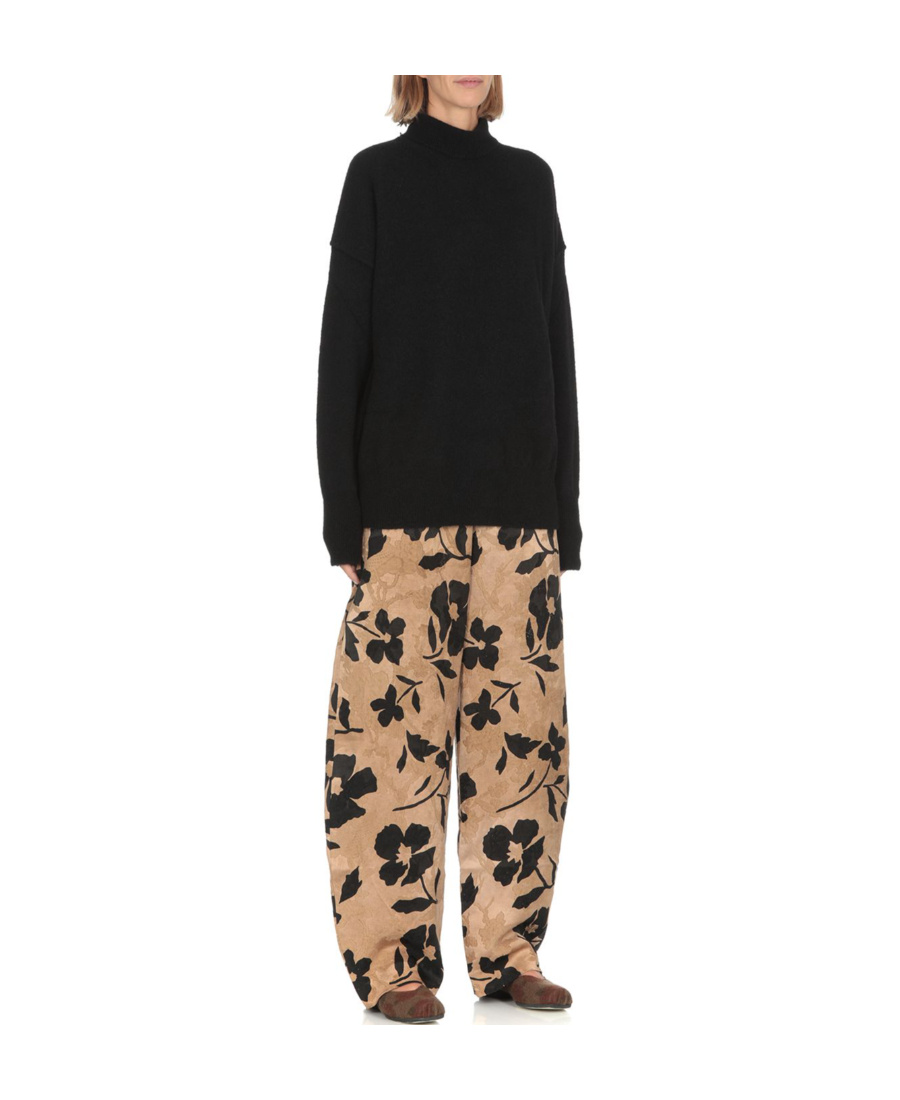 Shop Uma Wang Funnel-neck Knitted Jumper In Black