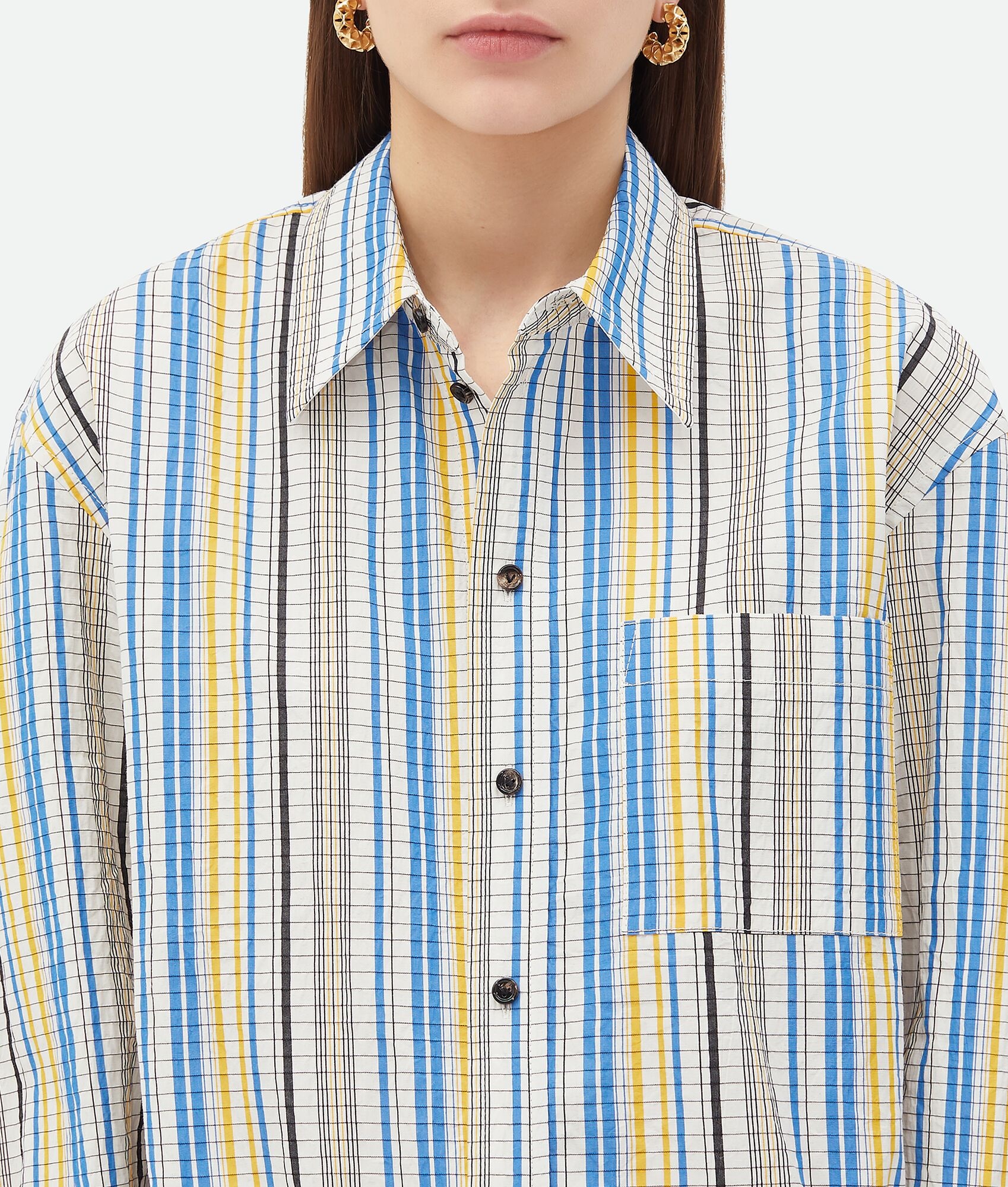 BOTTEGA VENETA CHECKED COTTON SHIRT