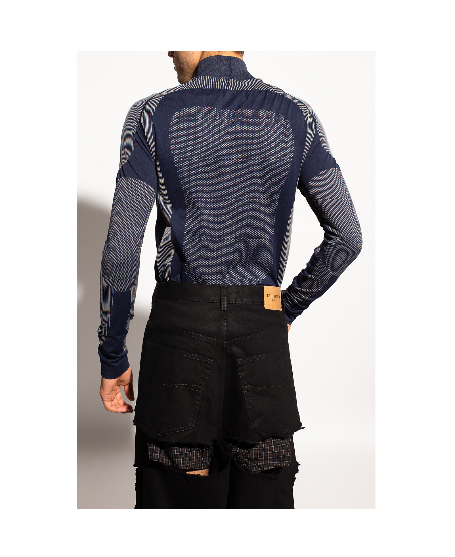 Misbhv Logo Printed Turtleneck Top In Blue
