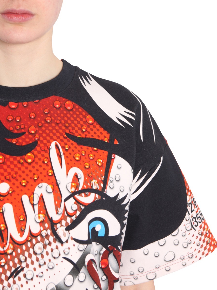 Moschino Coca Cola Cotton T-shirt Dress In Multicolor