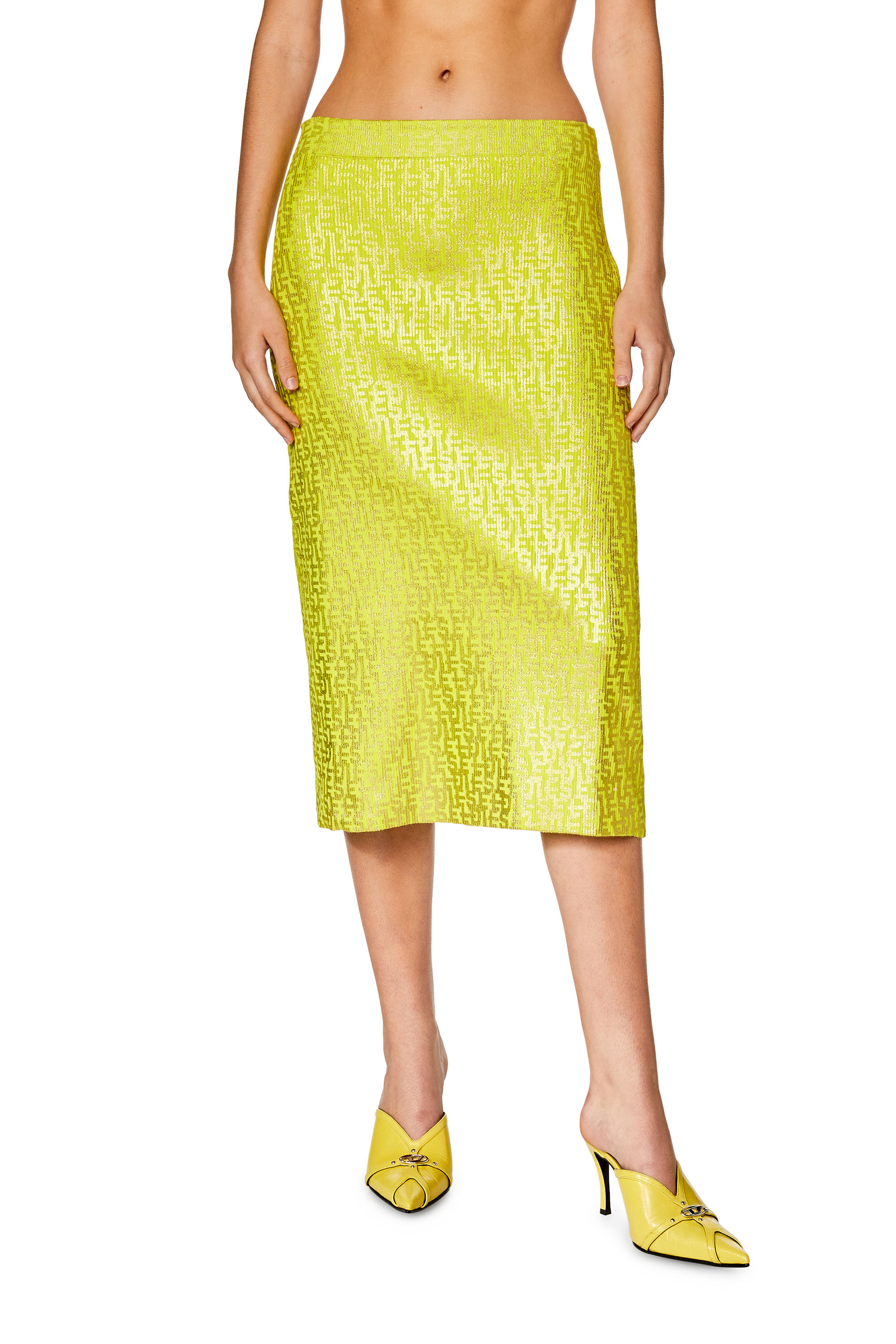 DIESEL M-IKARIA MONOGRAM-PRINT MIDI SKIRT 