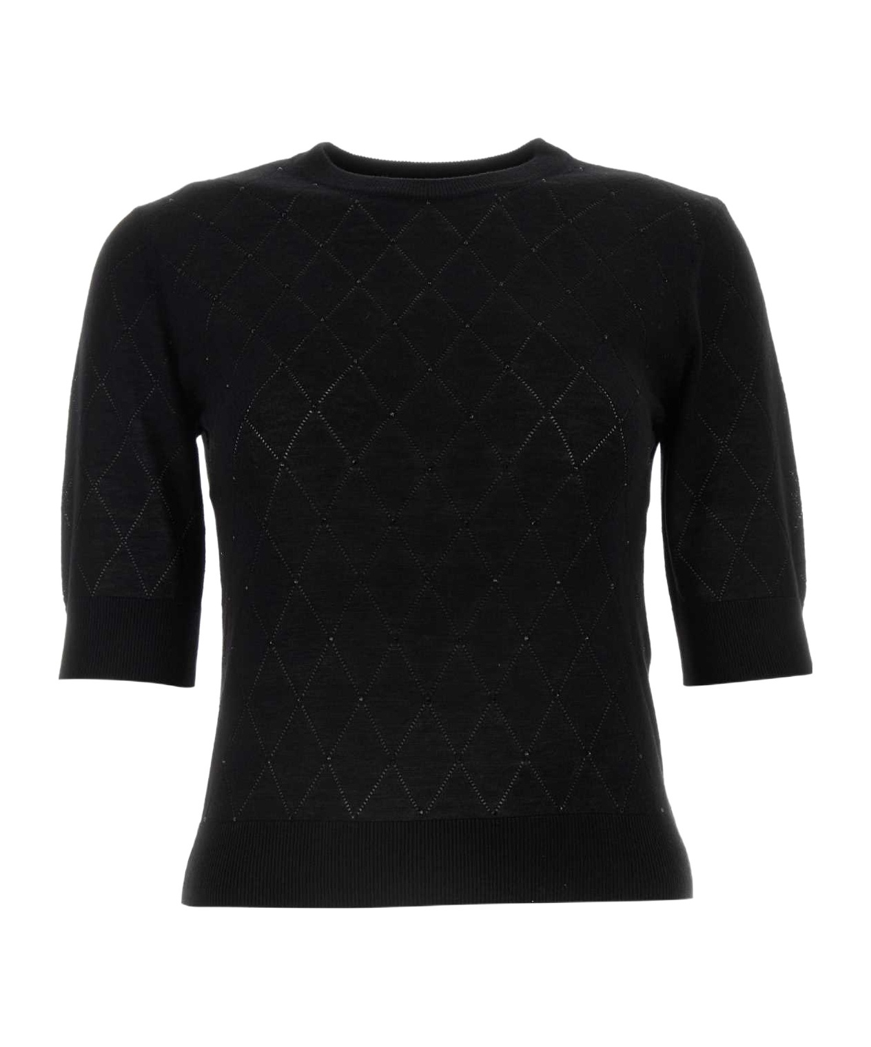 Max Mara Black Silk Blend Patrick Sweater In Black