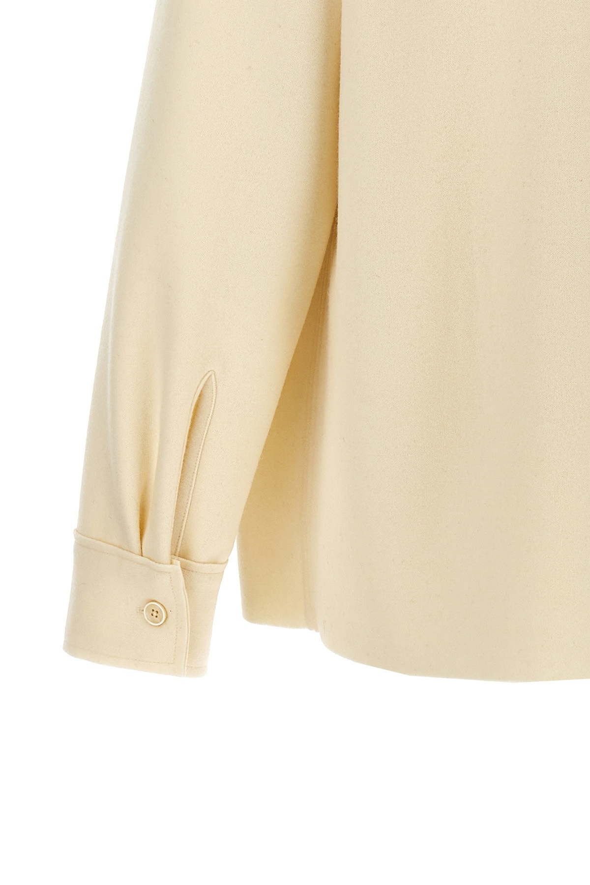 Jil Sander Wool Blend Shirt With Button Closure In Neutral