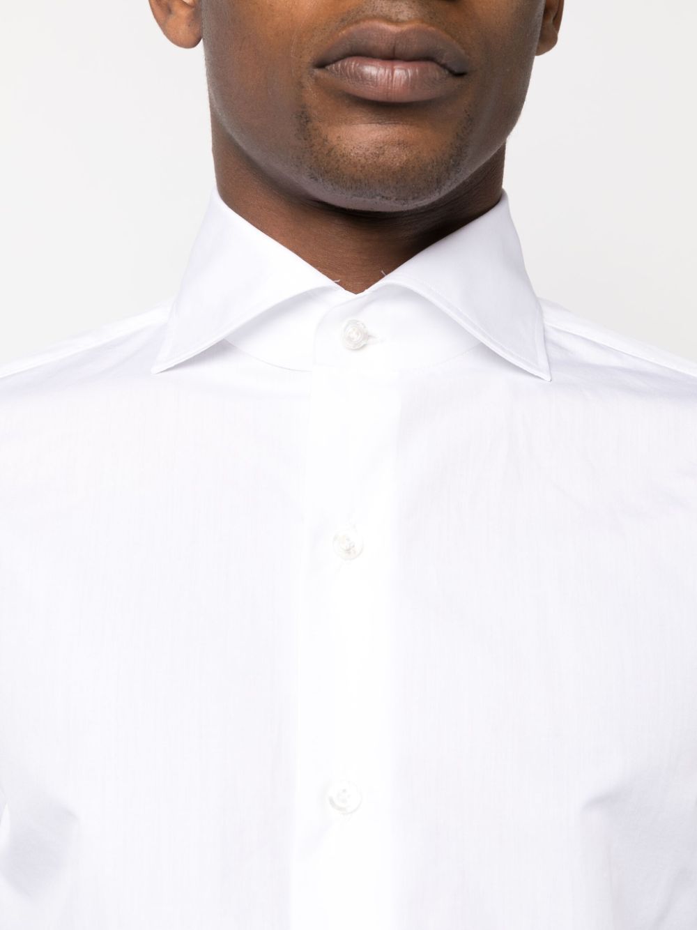 Finamore 1925 Napoli Slim Fit Flannel Shirt In White