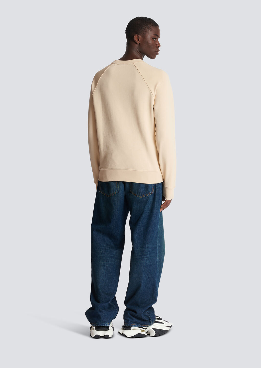 Shop Balmain Paris Printed Sweatshirt In Nude