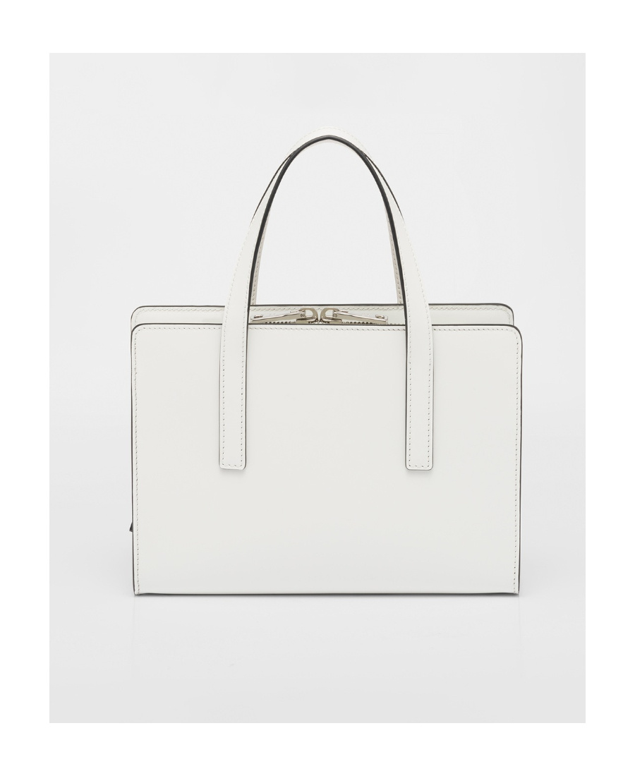 Prada Re-nylon And Leather Medium Top-handle Bag With Padlock In White