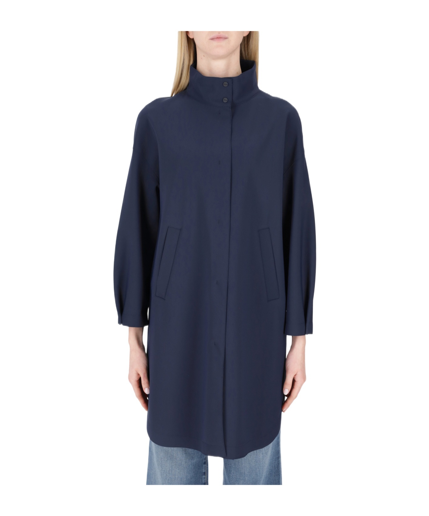 Herno First-act Pef High-neck Coat In Black