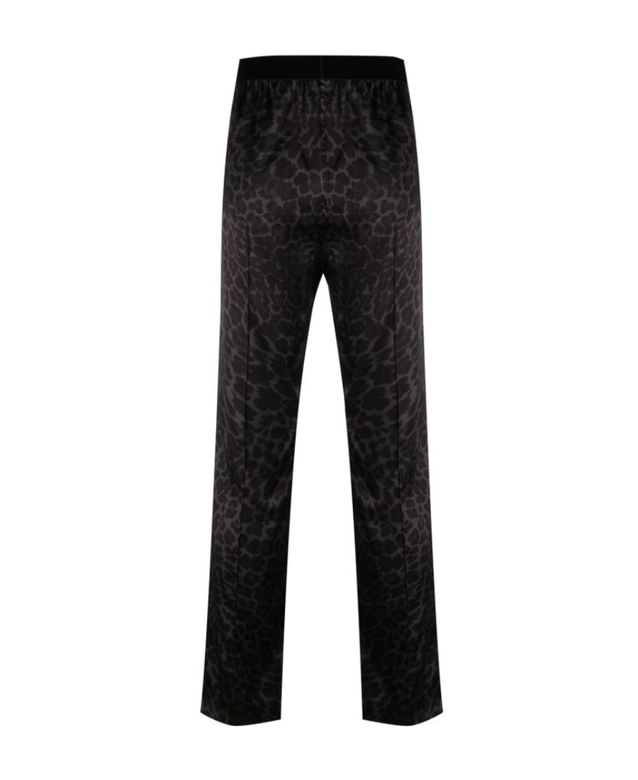 Tom Ford Reflective Leopard Print Pyjamas In Black