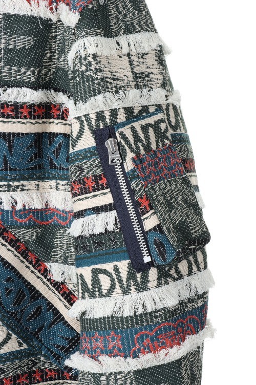 Sacai Printed Casual Jacket In Black