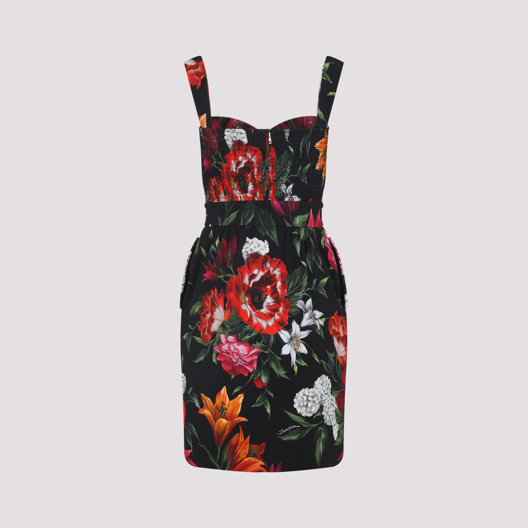 Dolce & Gabbana Multicolor Flower Cotton Midi Dress