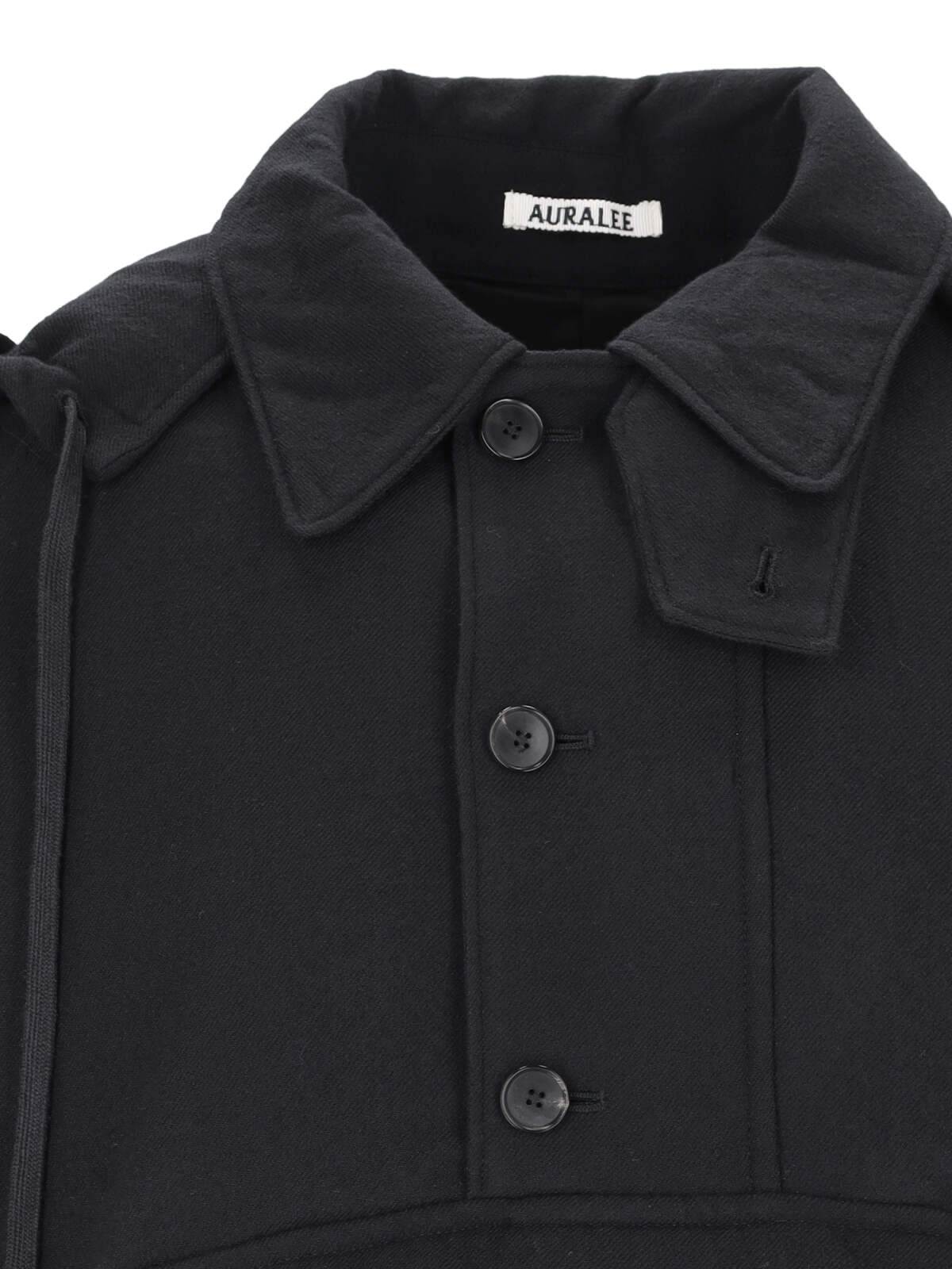 Auralee Long Sleeved Hooded Casual Jacket In Black