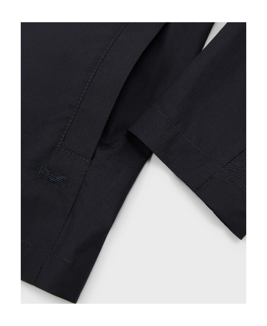 Emporio Armani Notched-lapels Cotton Blazer In Black