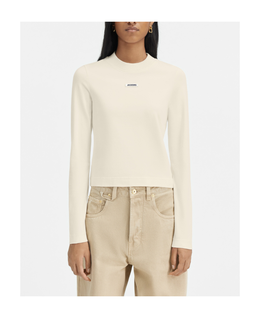 Jacquemus Le Gros Grin Logo-detail Long-sleeve T-shirt In White