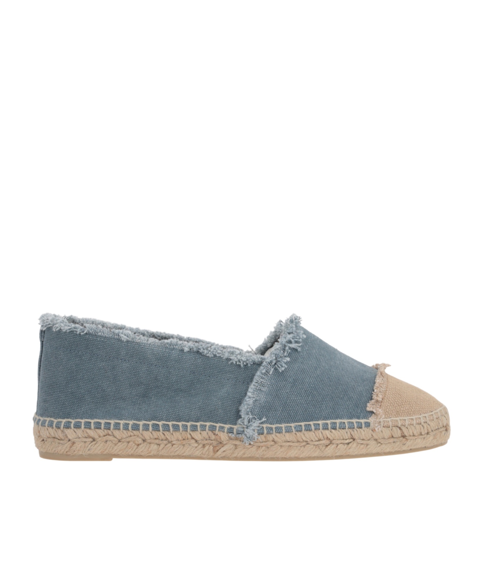 Castaã±er Kampala Rough-edged Straw Shoes In Gray
