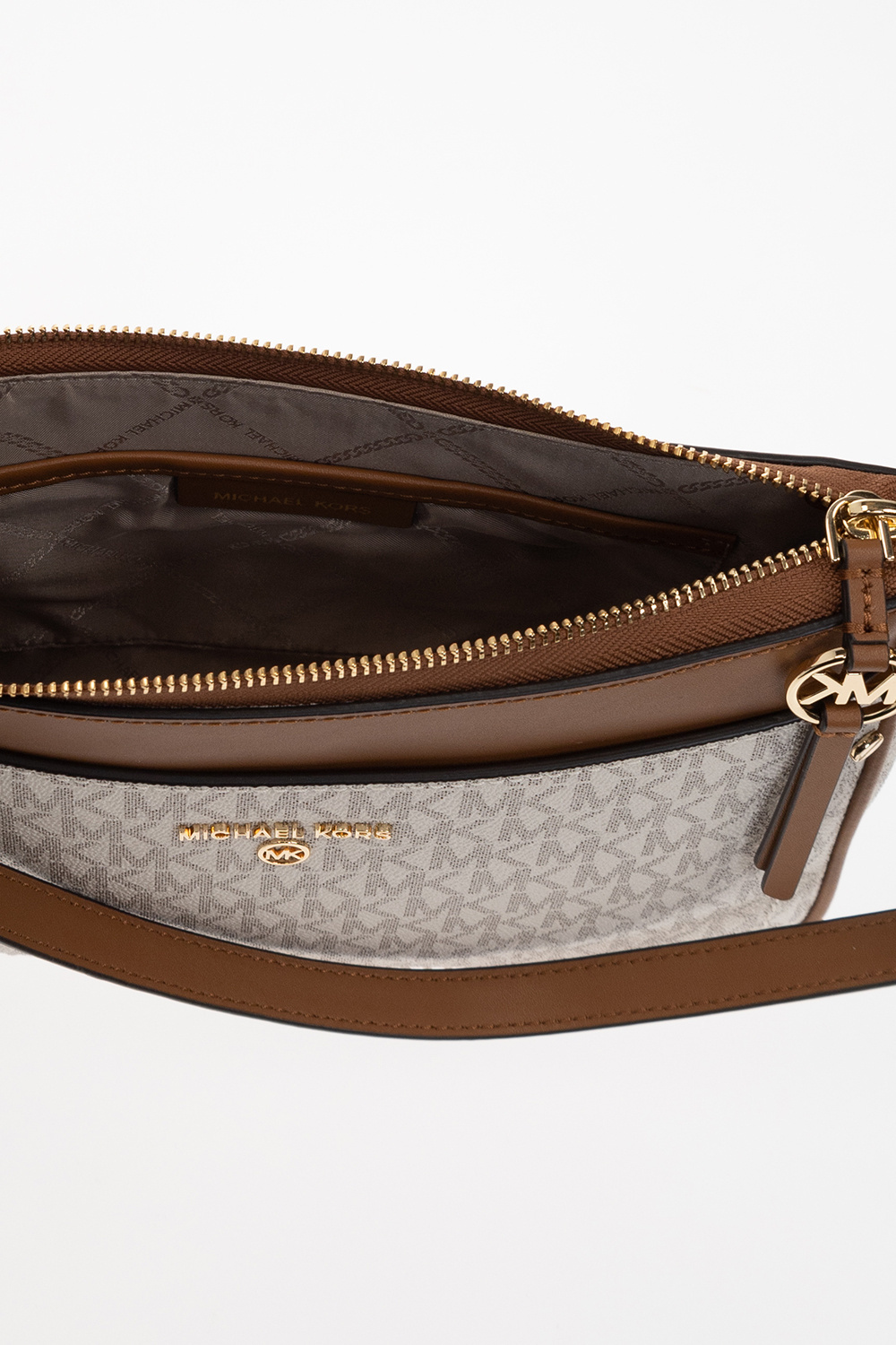 Michael Kors Logo-monogram Shoulder Bag In White