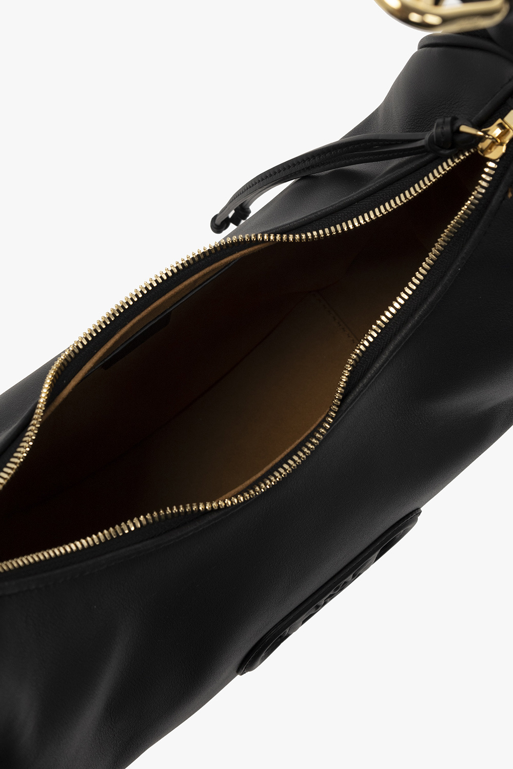 Mcm Logo Shoulder Bag In Black