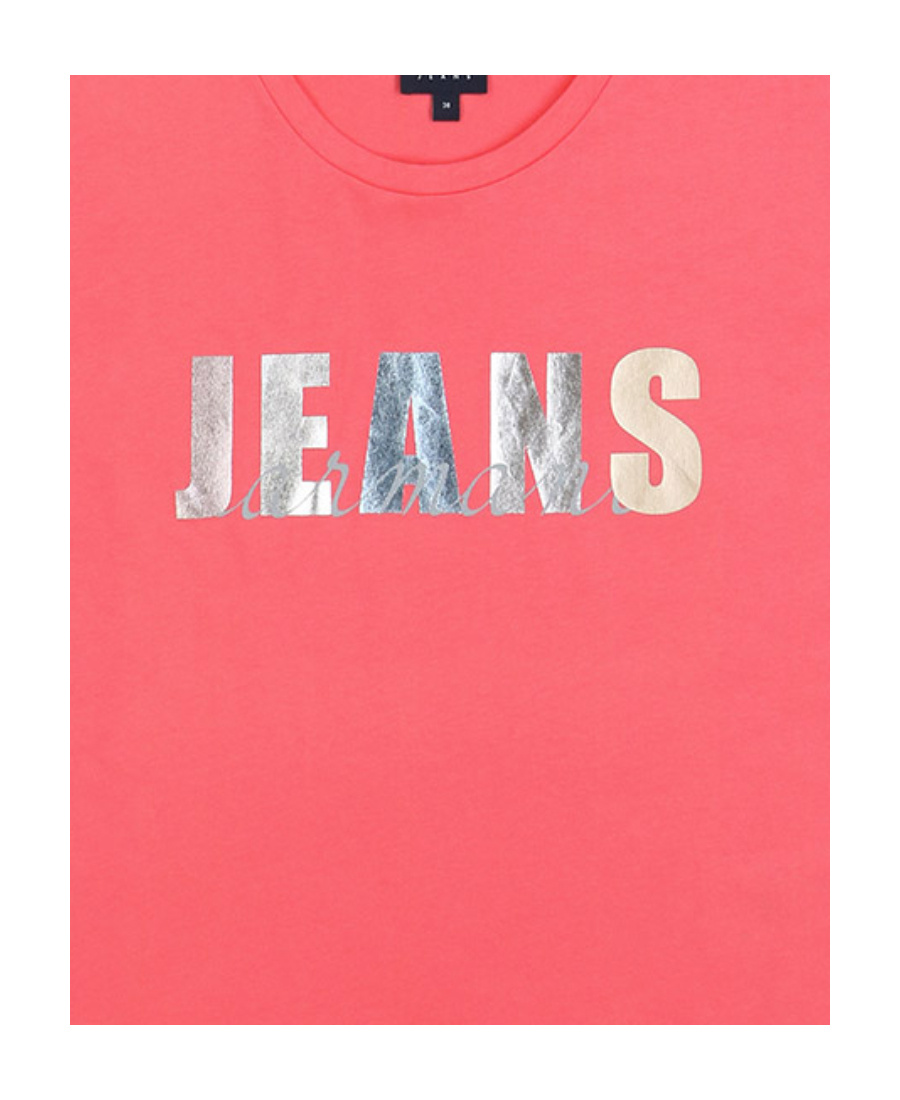 Shop Armani Jeans Logo Printed Pattern T-shirt In Pink