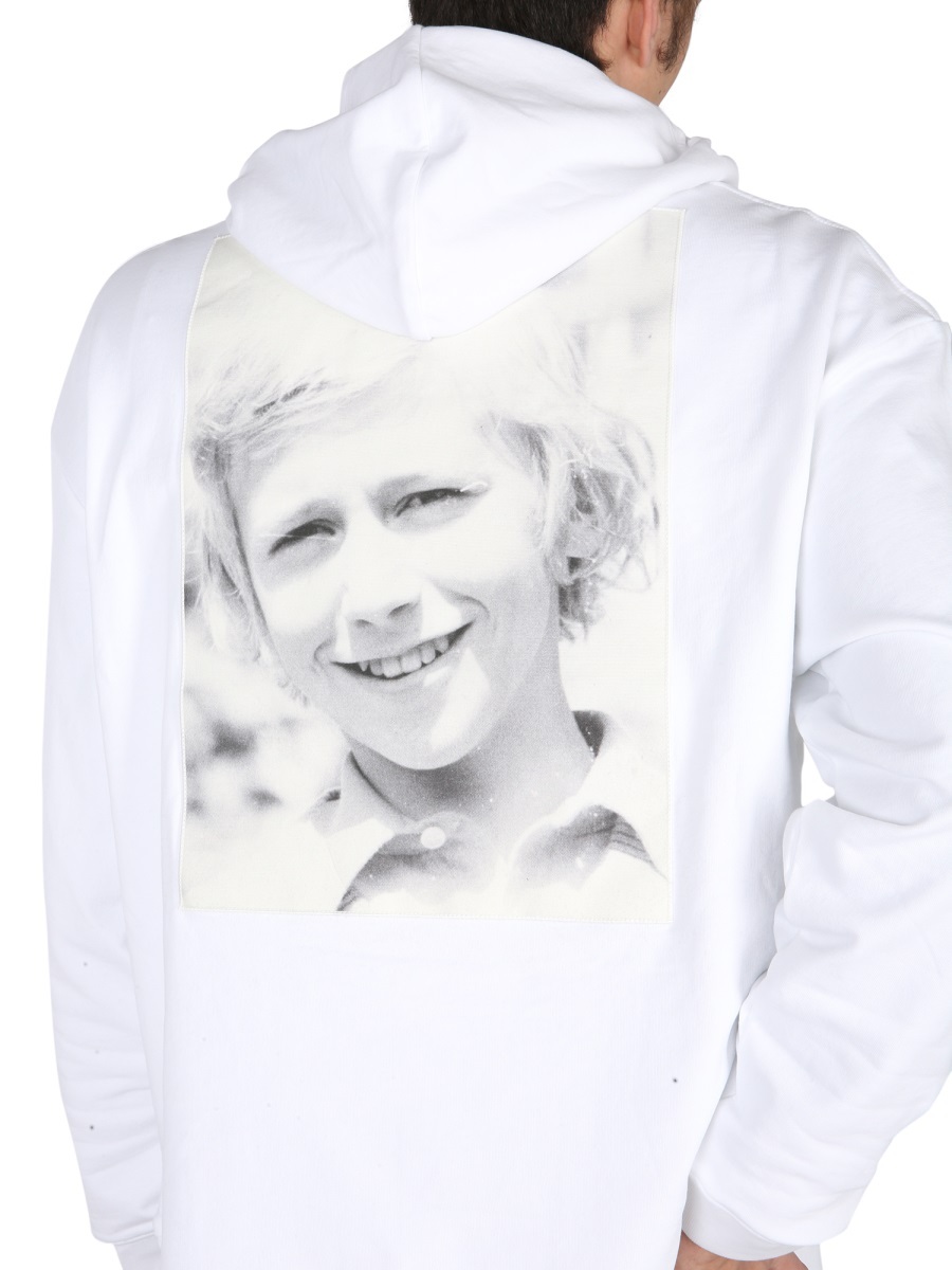 Raf Simons Classic Hoodie With Drawstring For Men In White