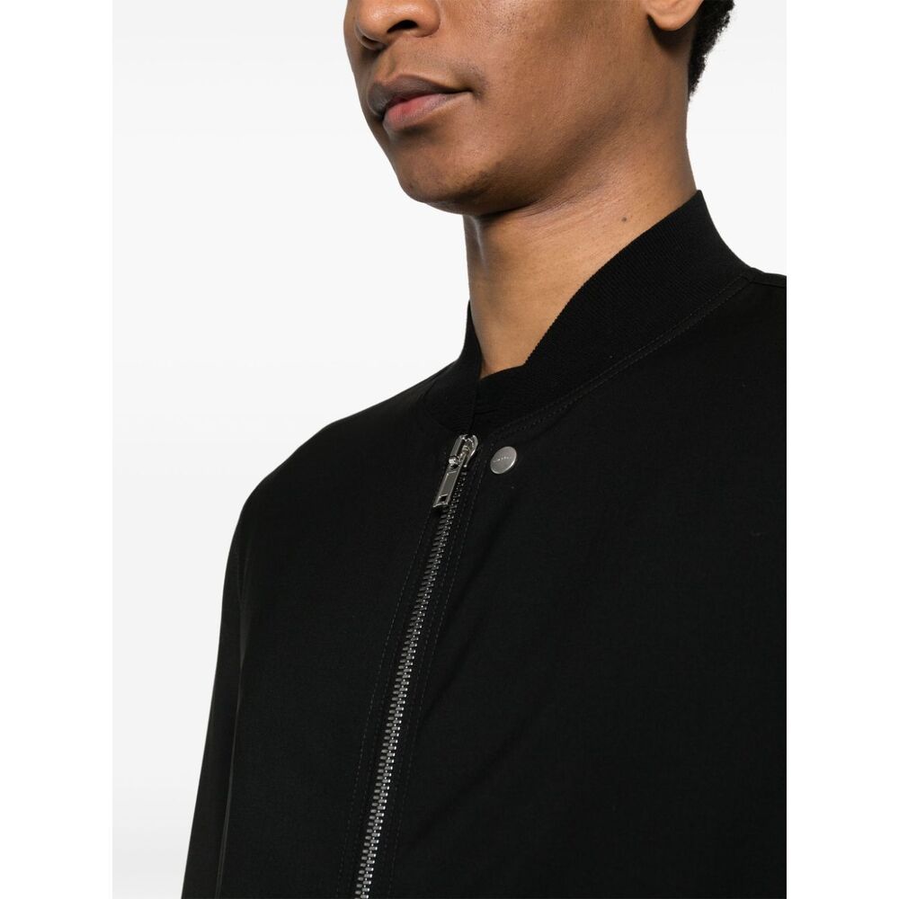 Rick Owens Crepe Wool Bomber Jacket In Black