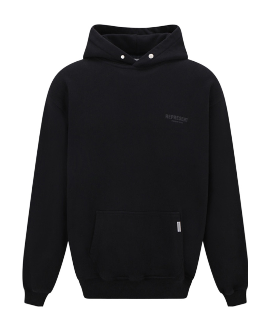 Represent Black Hoodie With Logo Lettering Detail On The Front And Maxi Logo Print On The Rear In Black