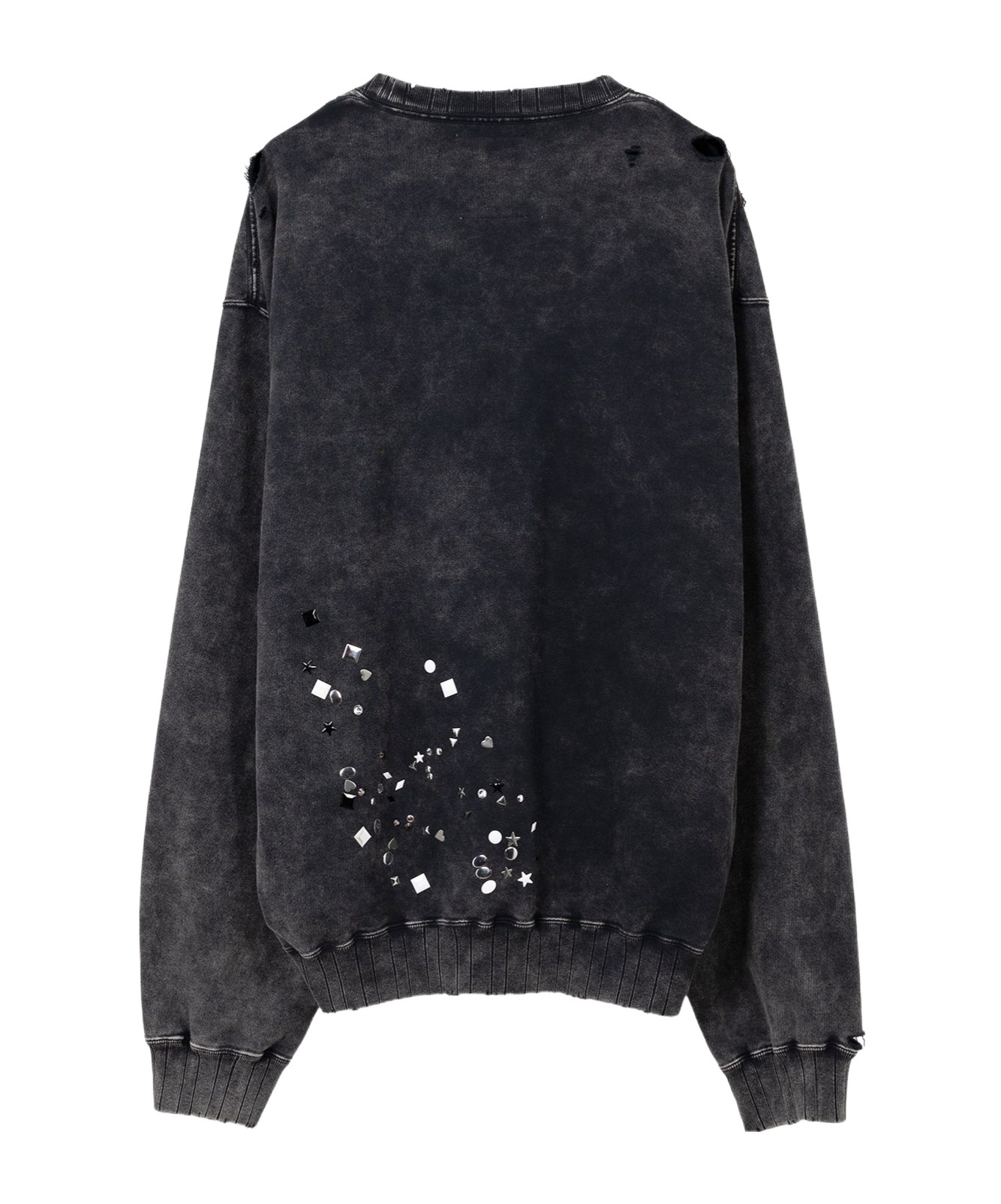 Miharayasuhiro Embellished Bleached Sweatshirt In Black