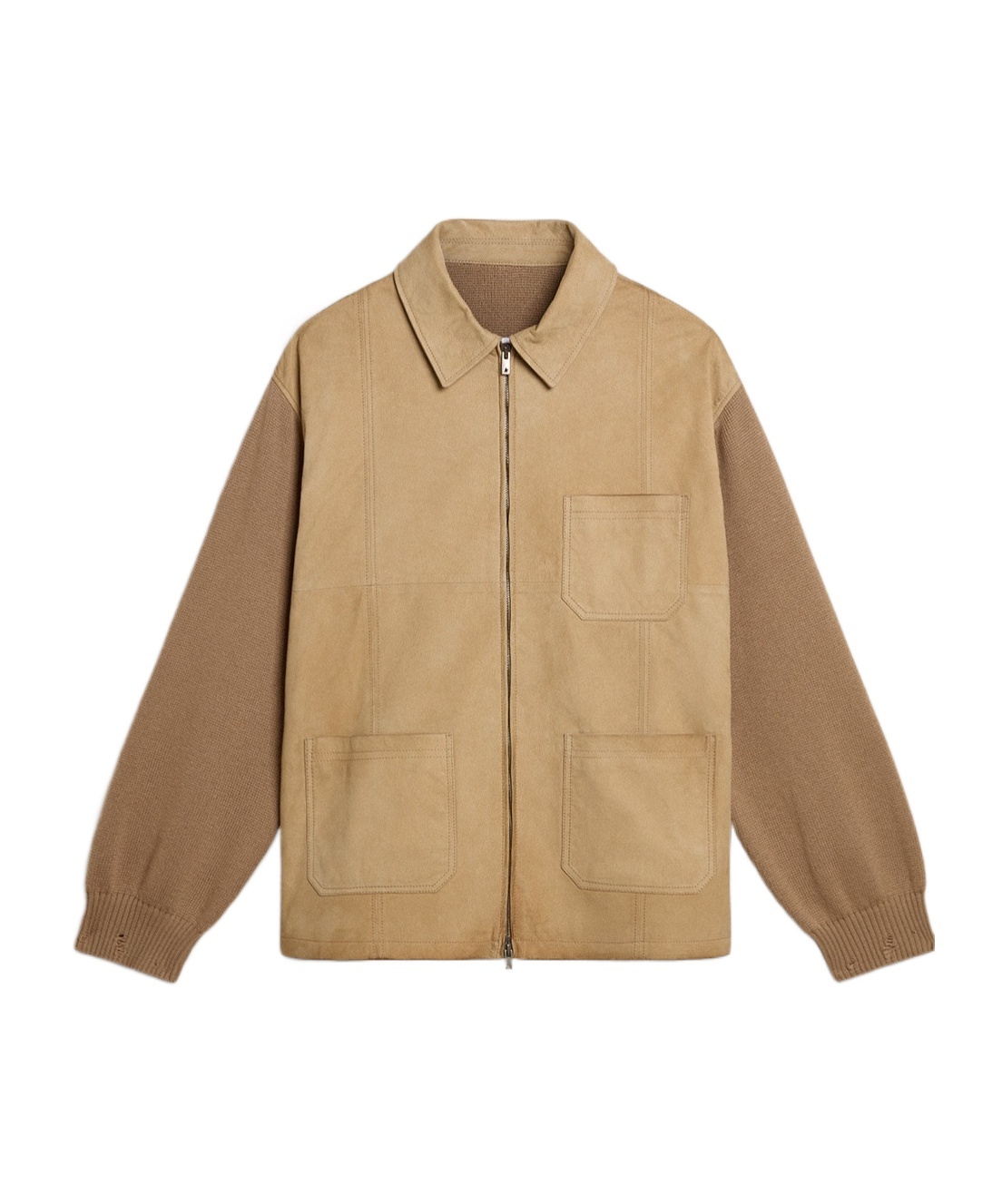 Golden Goose 'neil' Collar Jacket With Ribbed Accents In Nude