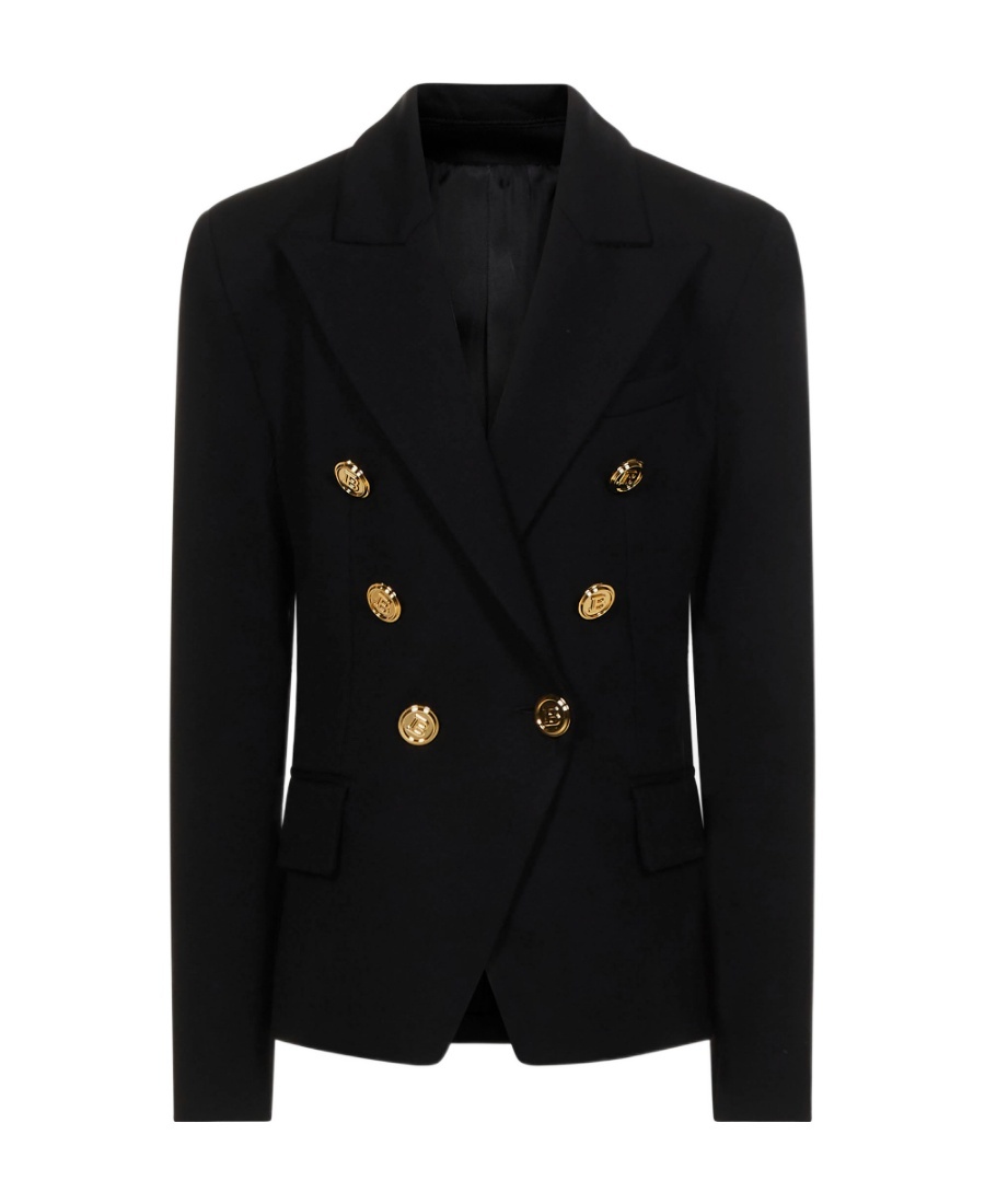 Balmain Logo Suit Jacket In Black